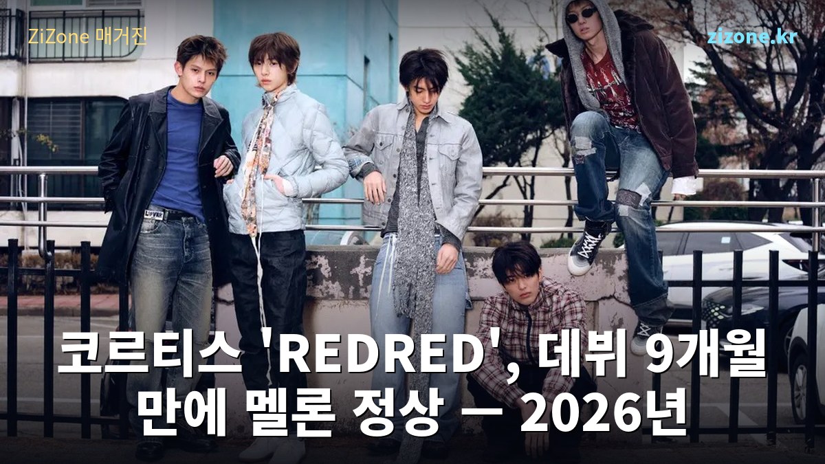 코르티스 'REDRED', 데뷔 9개월 만에 멜론 정상 — 2026년 보이그룹 첫 주간 1위의 무게